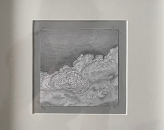 Clouds - pencil drawing, wall art, sketch, black and white, sky, decoration, photo, picture