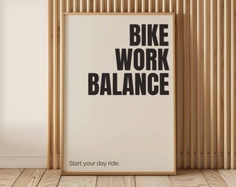 Bicycle quote poster | Wall decoration for cyclists | Simple image | Minimalist typography