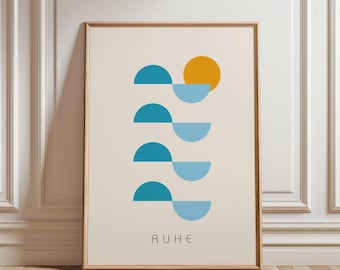 Bauhaus poster “Ruhe” | Bauhaus style & emotion | Geometric poster | Abstract art