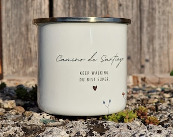 Camino de Santiago enamel mug – Way of St James pilgrim mug