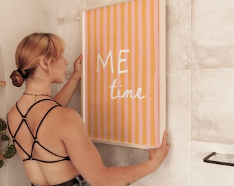 Me Time Poster for Bathrooms | Minimalist Wall Decor | Self-Love Gift | Spa Decor
