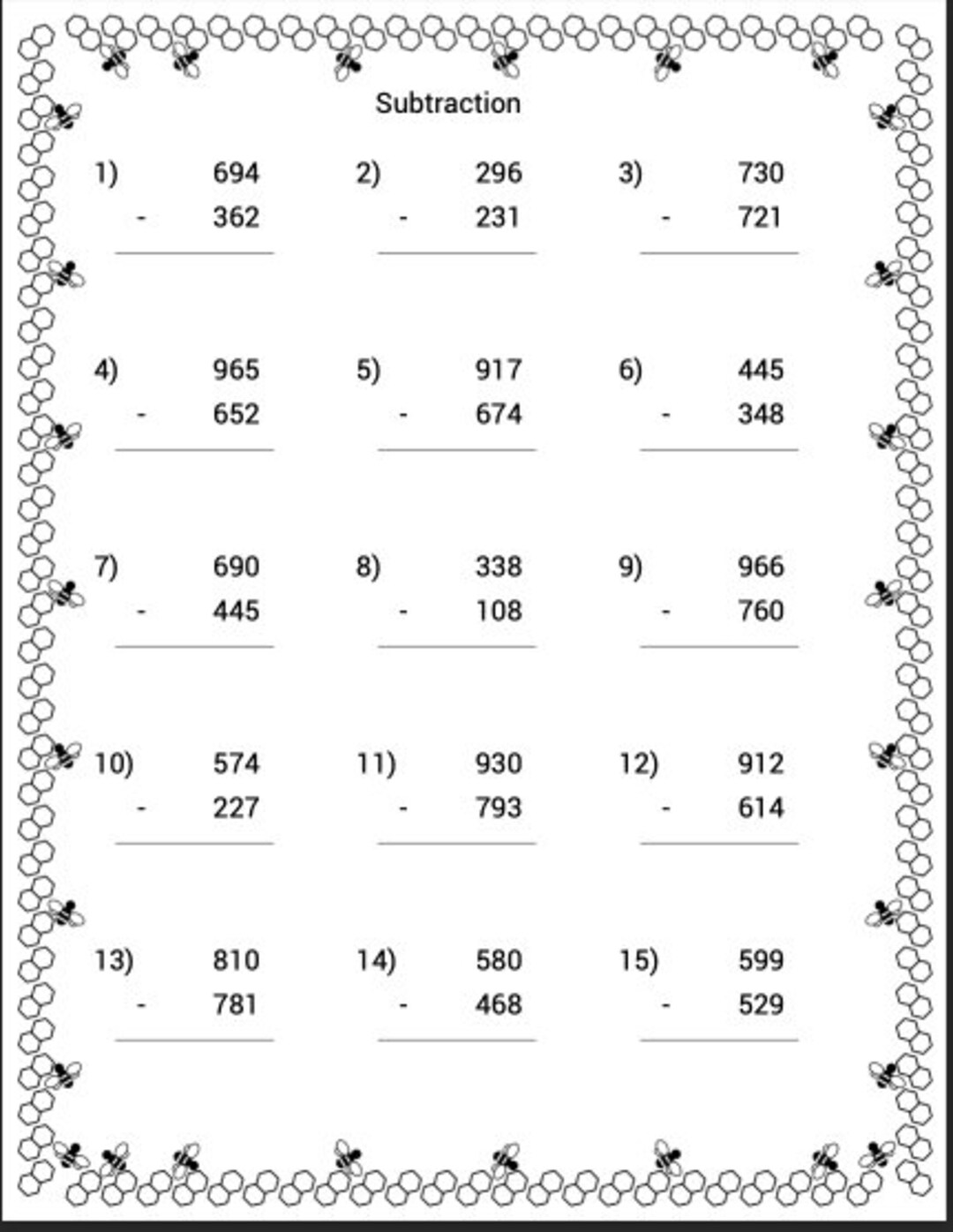 100%正規品 Worksheets, Math Printable Subtraction, Instant Homeschool, ソフトドリンク