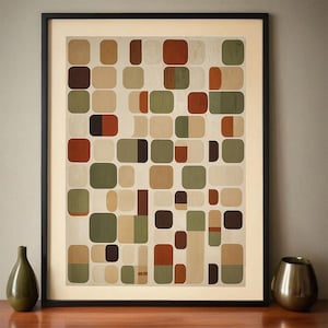 MCM Abstract Art - Olive Squares