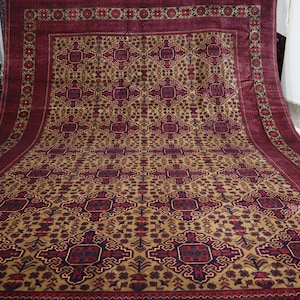 10x13 Large Afghan Handmade Wool Area Rug/ Super fine quality Oriental Kalisaye design Bukhara Rug/ One of a kind Rug/ Turkmen Caucasian Rug