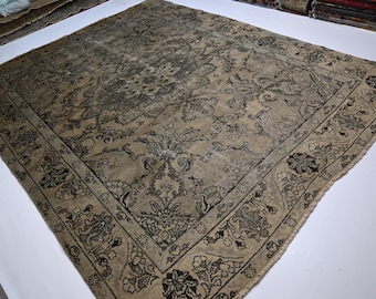 8x10 Large 1900s Antique Afghan Rug/ Terracotta Rug/ Handmade Wool Rug/ No Pile Distress Faded Rug/ Oriental Caucasian Rug/ Living Room Rug