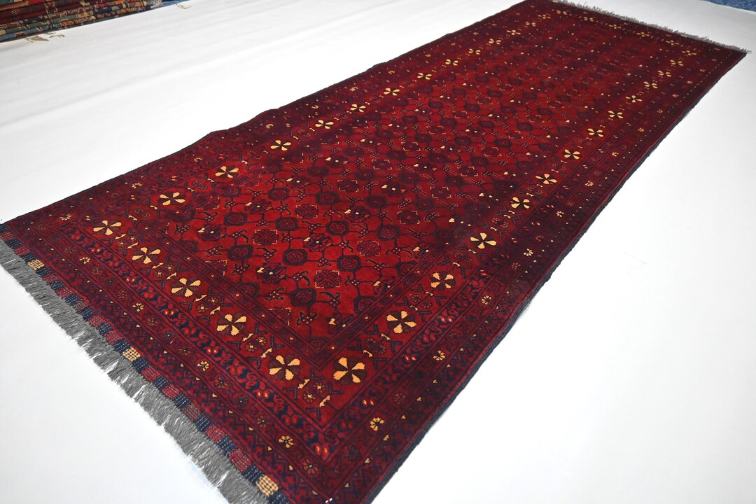 トライバルラグ　ヴィンテージラグ　アフガン　トルクメン　ランナーサイズ　美品 トライバルラグヴィンテージラグトルクメンランナーサイズプリミティブ