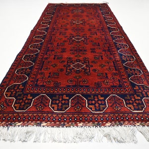 7 ft Afghan Tribal Bukhara Runner Rug 85x200 cm Stunning Khal Muhammadi Rug/ Oriental Turkmen Hallway Runner Rug/ Kitchen Runner/ Office Rug