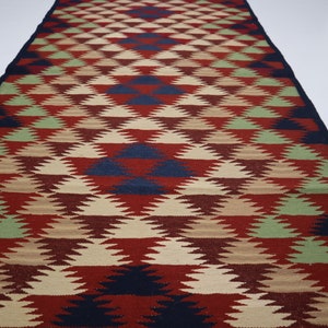 3&#39;2x6&#39;4 ft Afghan Kilim Rug/ Multi Color rug/ Southwestern design Rug/ Flatweave Rug/ Oriental Rug/ Turkmen Mabasi Kilim Rug 3x7 Bedroom rug