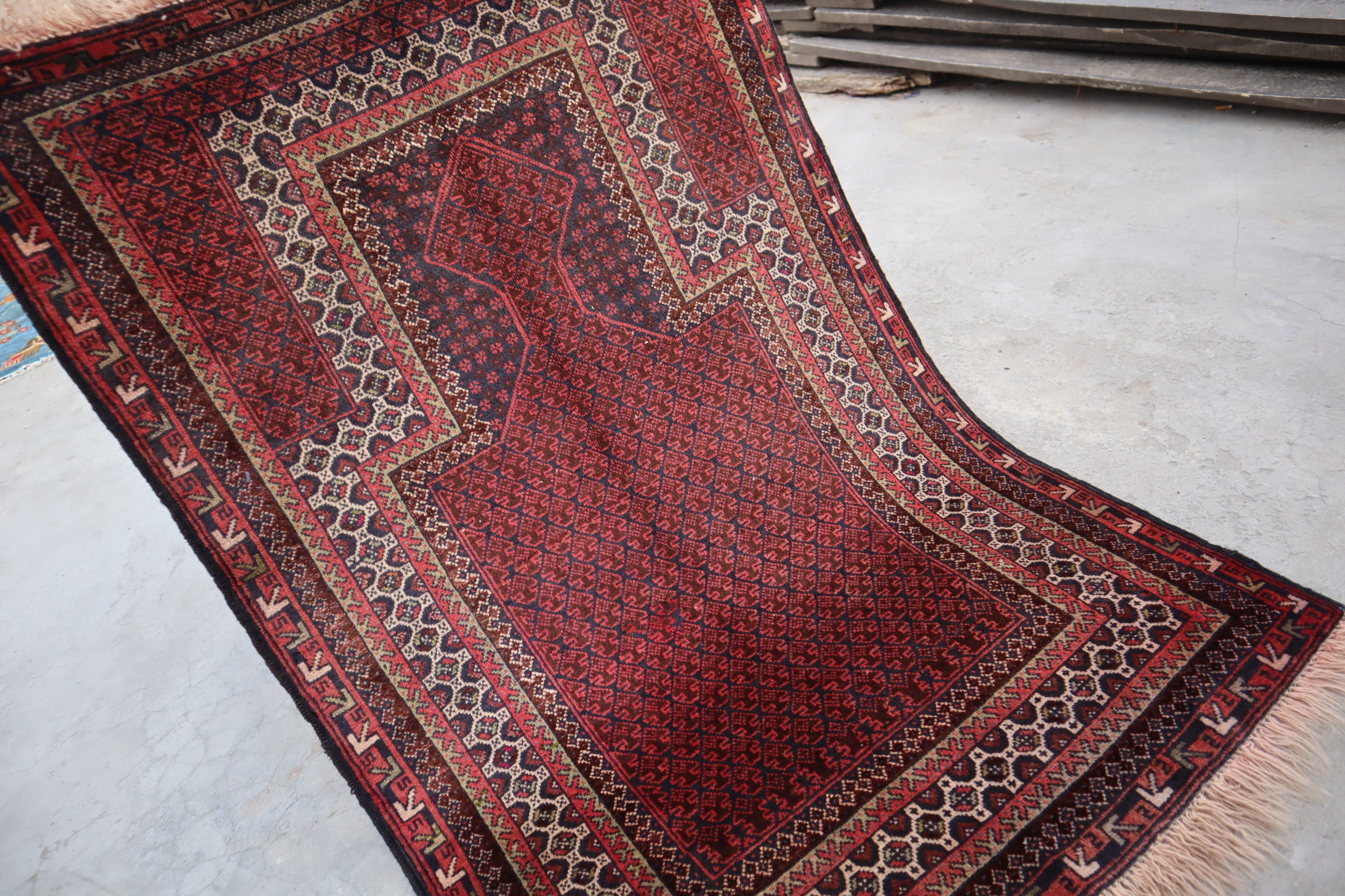 Vintage Prayer Rug 3x5 Afghan Prayer Rug 100x145 Antique