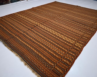 1940 年代アンティーク オレンジ レッド 5 x 7 フィート