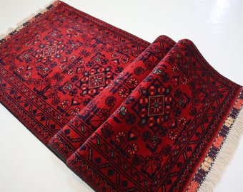 1&#39;8x5&#39;0 Afghan Bukhara Rug 50x150 cm Stunning Khal Muhammadi Runner Rug/ Oriental Turkmen Rug/ Hallway Runner Kitchen Runner/ Office Runner