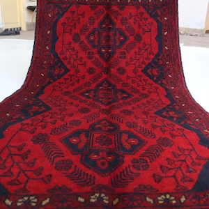 2x4 Vintage Bukhara Rug 2&#39;3x4 ft Authentic Turkmen Khal Muhammdi rug/ Afghan Handmade Wool Area Rug/ Oriental Rug/ Rug for Bedroom/ Bathroom