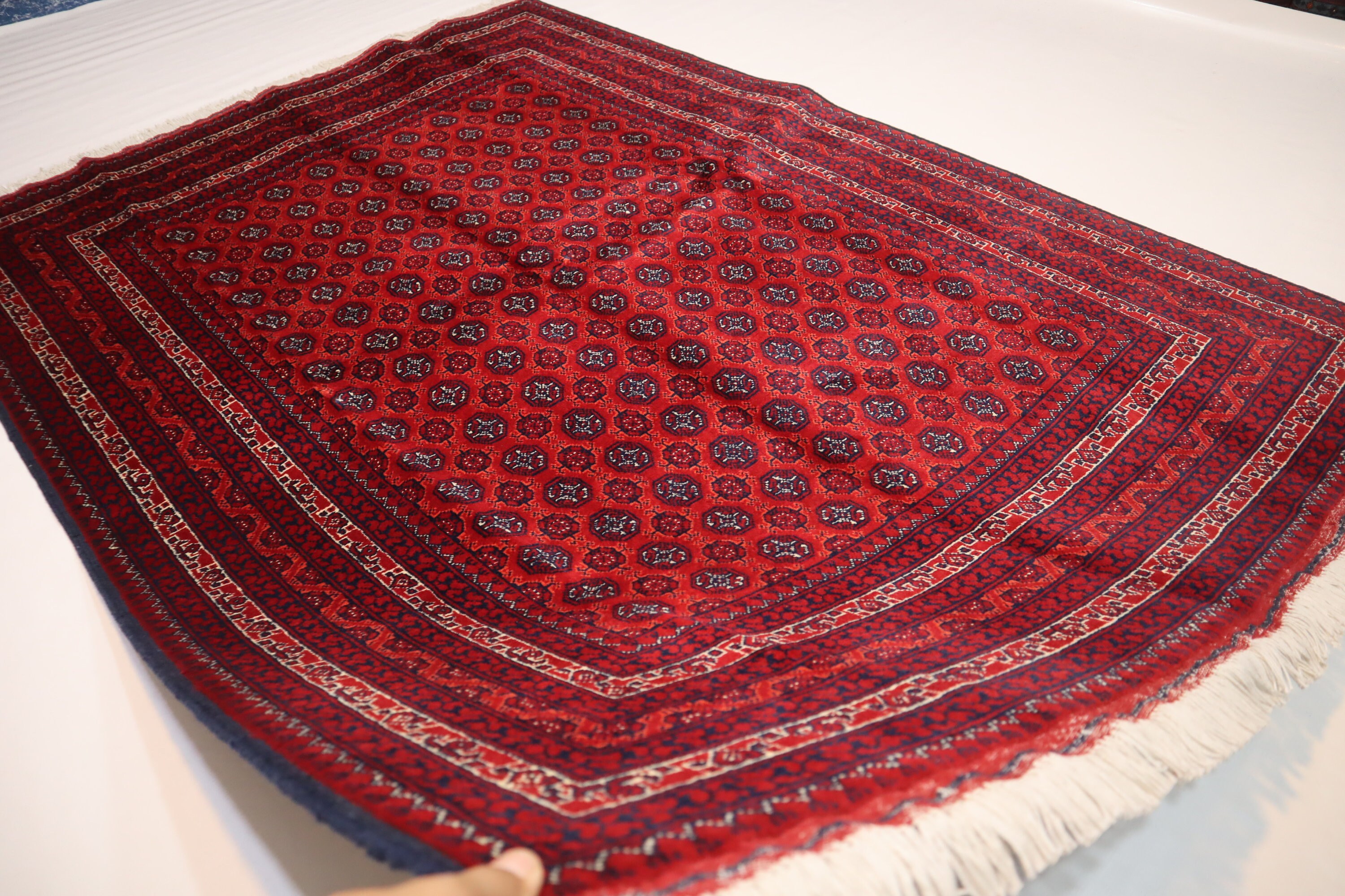 5x7 Afghan Red Mowri Rug Turkmen Handmade Wool Area Rug/ Oriental