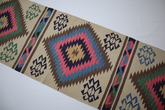 13 Feet Runner Rug/ Handwoven Kilim Rug/ Best for Hallway Runner/ Southwestern Rug/ 100% Wool Natural Veg dyes rug/ Oriental Afghan Rug 3x13