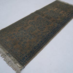 2x5 Terracotta Brown Rug/ Afghan Vintage Pattern Handmade Wool Rug/ Turkmen Tribal Bukhara Rug/ Hallway runner Rug/ Oriental Rug Kitchen Rug