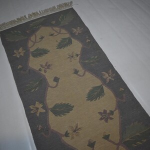 2 x 8 ft löparmatta/ Beige afghansk flatvävd Kilimmatta/ Turkmensk handgjord ullmatta/ 70 x 250 cm Vegetabiliska färgämnen Matta/ Turkmensk matta/Löpare i korridoren bild 7