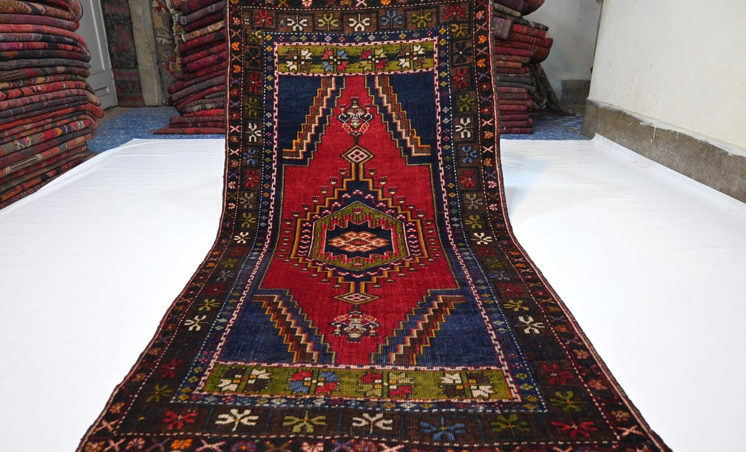 1940s Antique 4x8 Ft Turkmen Caucasian Rug/ Afghan Handmade Wool Rug No ...