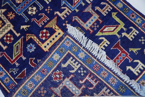 海の風景 織物ラグ モンゴル カーペット ラグ ビンテージ 商品の説明