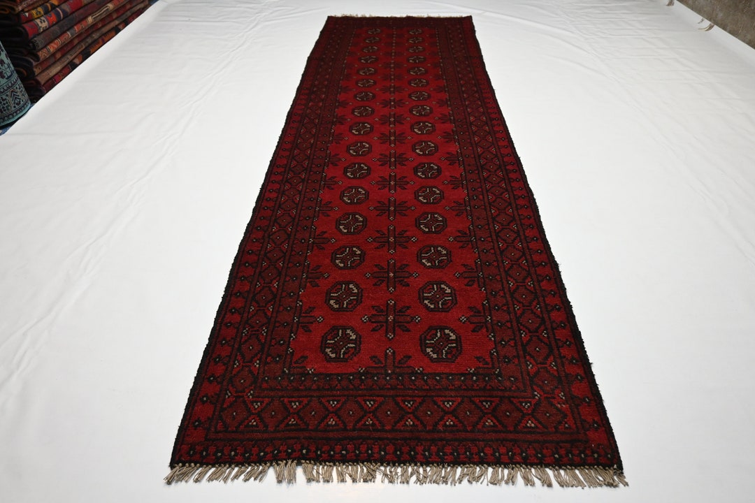 2'9x9'2 Ft Afghan Vintage Mowri Rug/ Handmade Wool Rug/ Turkmen Tekke ...