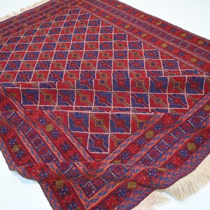 5x7 ft Turkmen Mashwani Berjesta Rug/ 5'3x6'5" Handmade Afghan Wool Rug/ Geometric Rug/ Oriental Rug/ Tribal Turkmen Rug/ Living Room Carpet