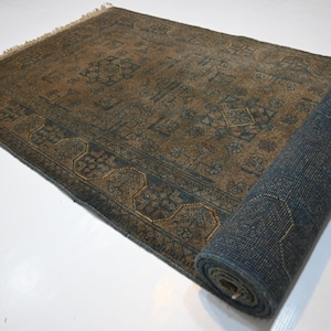 Terracotta 3x10 Runner Rug/ Afghan Vintage Bukhara rug/ Hand Knotted Wool Oriental Rug Turkmen Tribal Rug/ Hallway runner Kitchen Runner rug