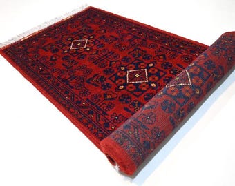 1'9x5 アフガニスタン ブハラ ラグ 55 x 150 cm 見事な Khal Muhammadi