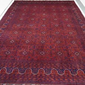 13x10 Stunning Large Afghan Rug/ Turkmen Khal Muhammadi Rug/ Hand Knotted fine Wool Rug/ Oriental Rug/ Living Room/ Dining Table Rug 300x400