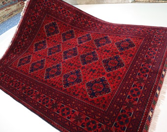6x8 ft Turkmen Bukhara rug &quot;170x250 cm&quot; Afghan Handmade High Pile Wool rug/ Oriental Area Rug/ Rug for Bedroom Office Carpet/ Turkoman rug