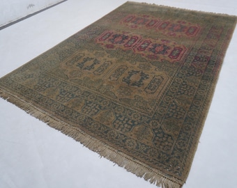 5x7 テラコッタラグ、アフガニスタンヴィンテージブハララグ