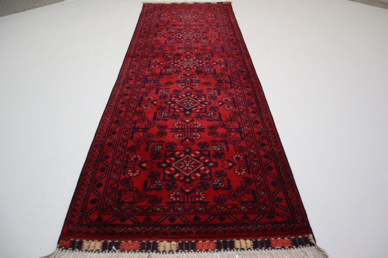 1'9x5 アフガニスタン ブハラ ラグ 55 x 150 cm 見事な Khal Muhammadi