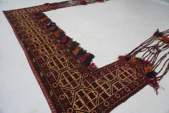 1920s Antique Wall-hanging Jalar Rug 100% Handmade Wool Rug/ Tribal Rug/ Turkmen Jalar Rug 5x6" Wall decor Rug/ Oriental Rug