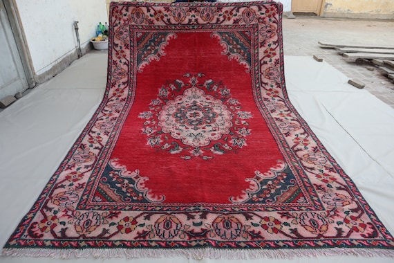 Collectors Piece 6x9 Antique Rug/ Afghan Handmade Rug/ Geometric design rug/ Oriental Turkmen Rug/ Authentic Genuine Vintage Rug Living Room