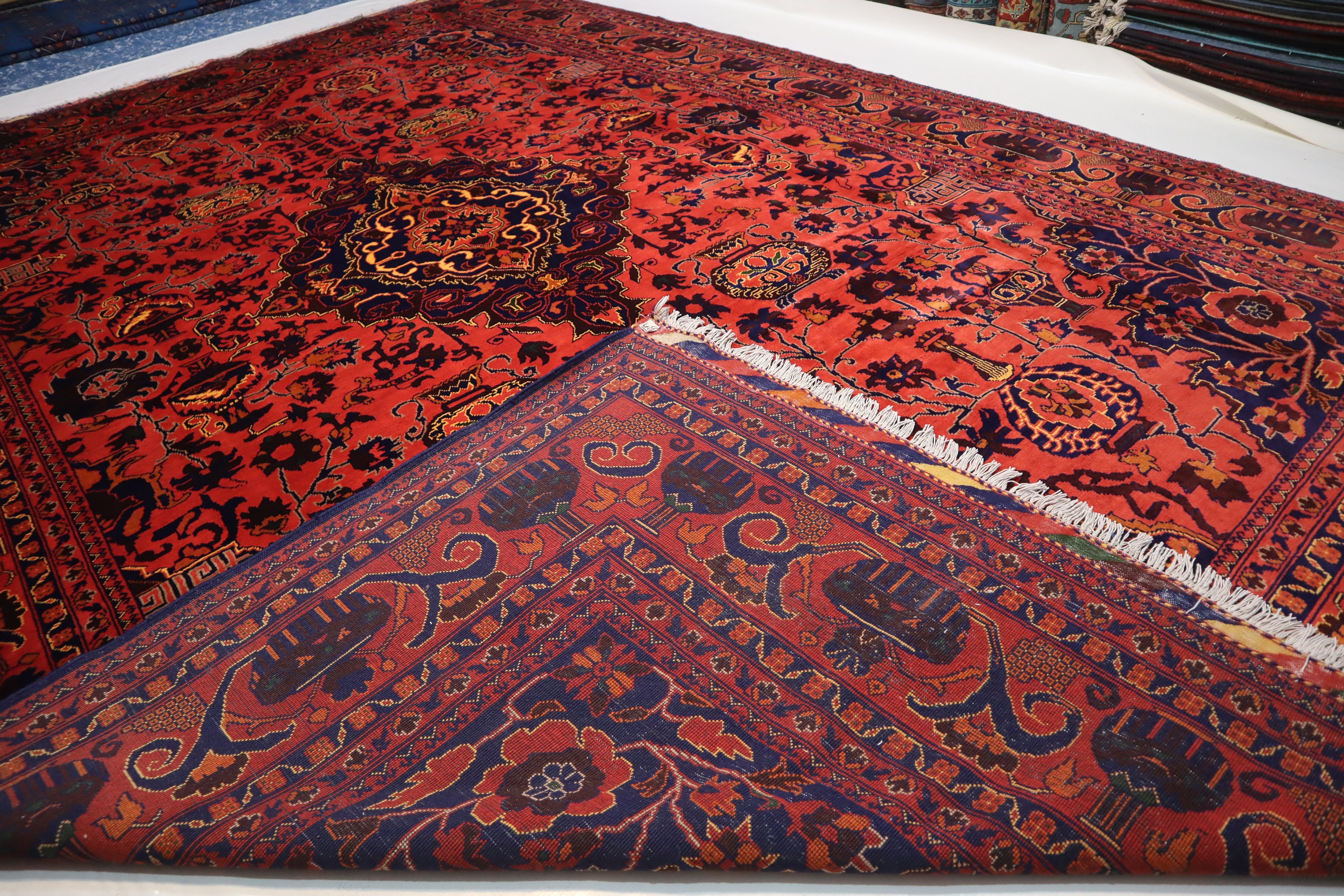 8x12 レッド 大型トルクメン ゼルカーキラグ/アフガニスタン