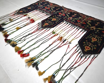 Alfombra Jalar antigua para colgar en la pared, 100 % hecha a mano, con motivos florales turcomanos antiguos, tribal, oriental, 10 x 12 m
