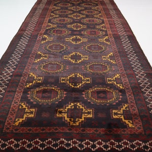 4x8 Turkmen Antique Rug/ Tekke Saruqi design Baluchi Rug/ Afghan Handmade Wool Rug/ Oriental Rug/ Vintage Afghan Tribal Rug/ Living Room Rug