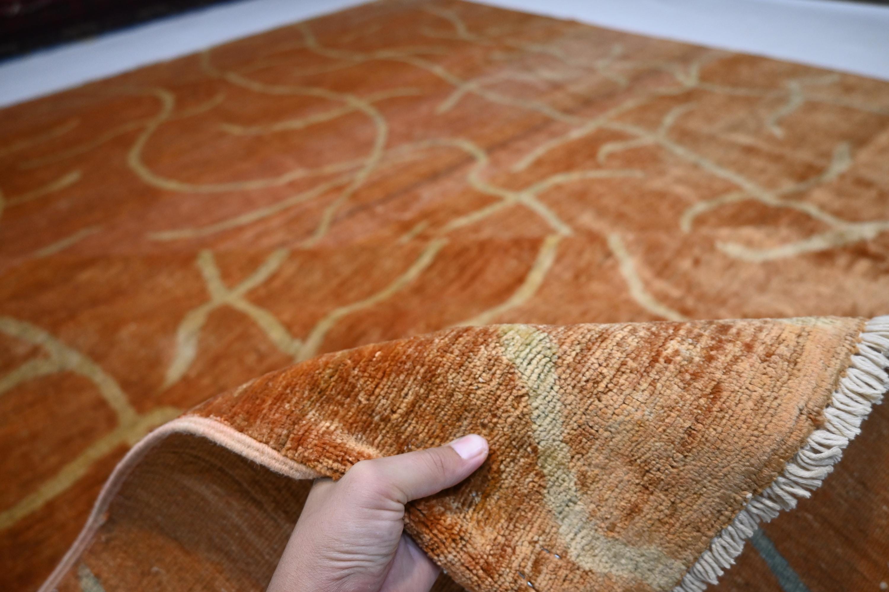 8x10 オレンジ ギャベラグ/7'7x9'5インチ アフガニスタン製