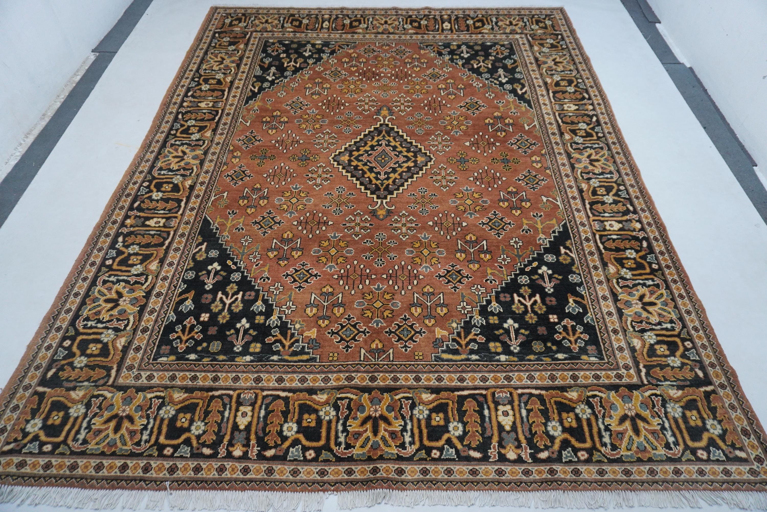 8x10 Large Terracotta Vintage Rug/ Afghan Handmade Wool Rug
