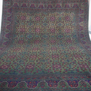 8x10 Green Large Bukhara Rug/ Afghan Fine Tribal Rug/ Turkmen Hand Knotted Super fine Soft Wool Rug/ Oriental Area Rug/ Bedroom/ Living Room
