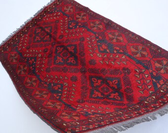 3x4 Vintage Bukhara Rug 2'5x4 ft Authentic Turkmen Khal Muhammdi rug/ Afghan Handmade Wool Area Rug/ Oriental Rug/ Rug for Bedroom/ Office