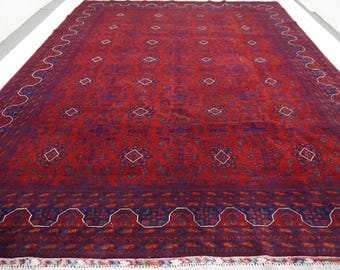 Großer afghanischer Teppich / afghanischer Wollteppich / Berber Teppich / orientalischer Teppich / Wollteppich / Wohnzimmer Teppich / Esstisch Teppich