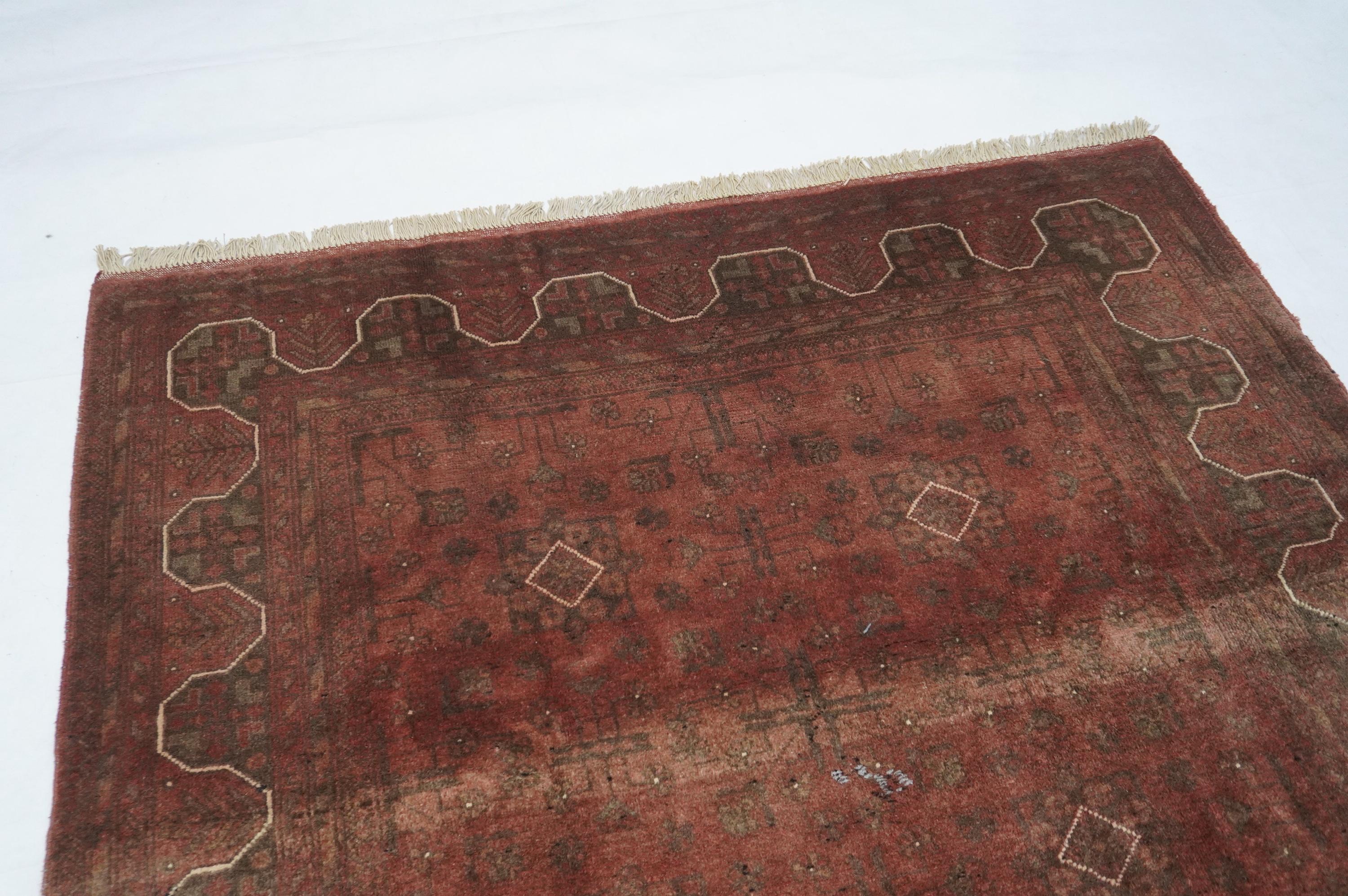 5x5 Vintage Square Rug/ Terracotta Rug/ Afghan Famous Bukhara Rug ...