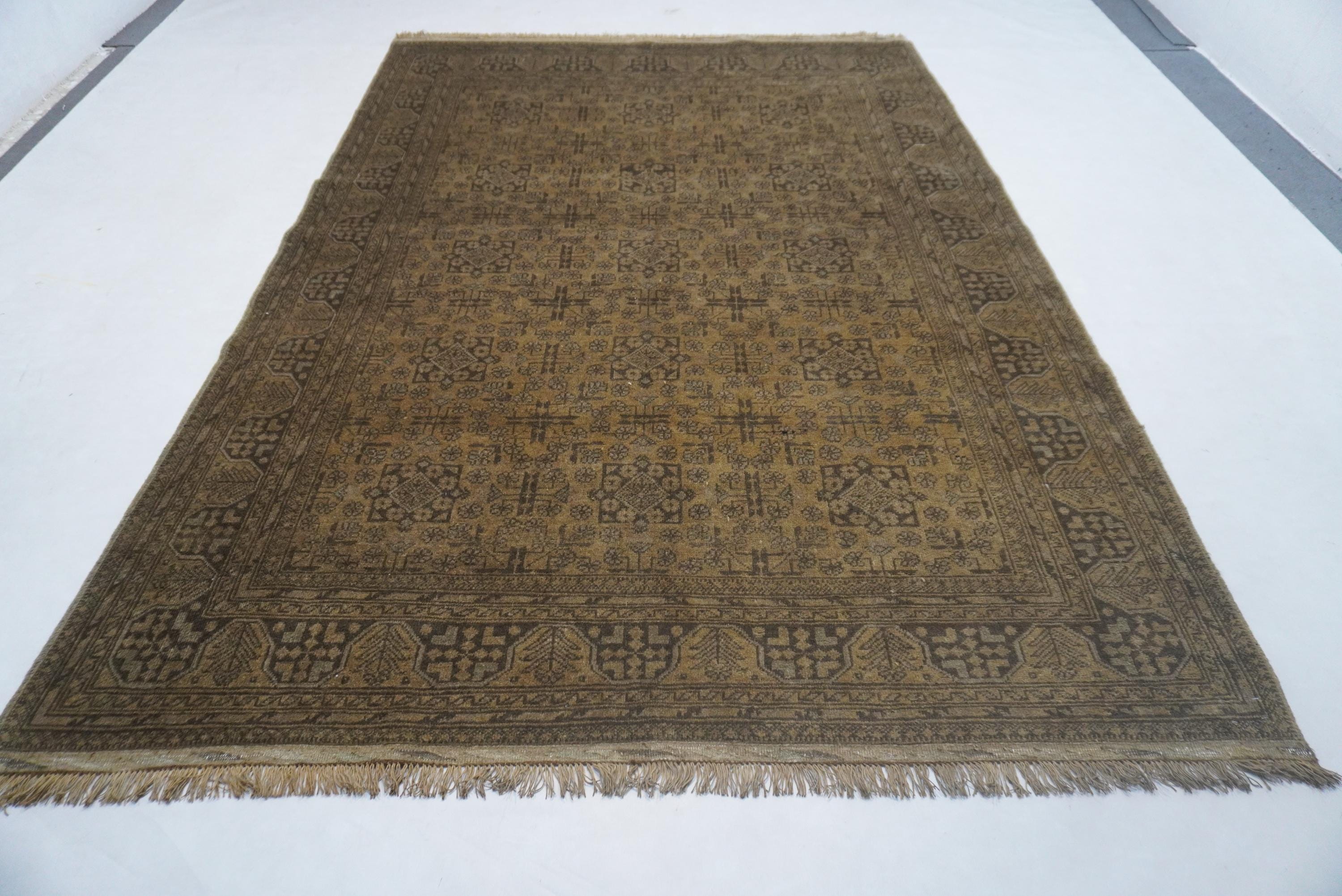 テラコッタブハララグ 6x8 アフガニスタンアンティークハンドメイド