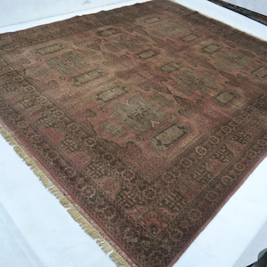 8x10 Caucasian Rug 1960s Antique Rug 8'2x9'10" Hand Knotted Wool Rug Terracotta Rug/ Low Pile Fina rug/ Rug for Dining Table Area 250x300 cm