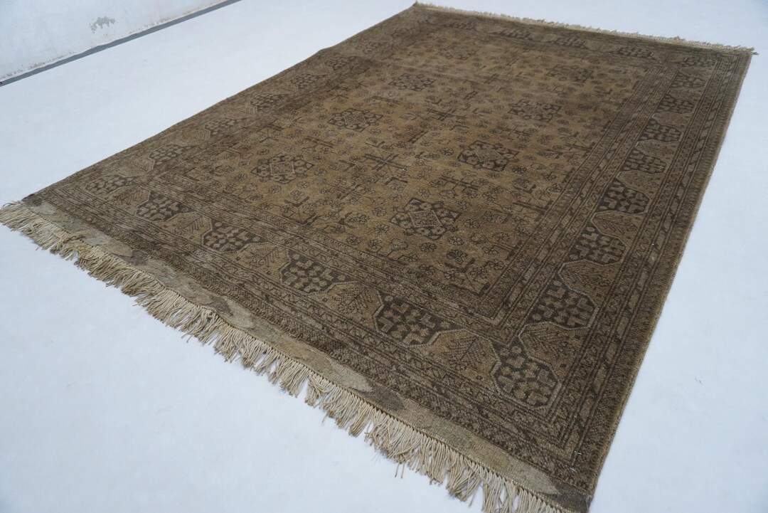 6'4x10インチ テラコッタ ブハラ ラグ/アフガニスタン ヴィンテージ