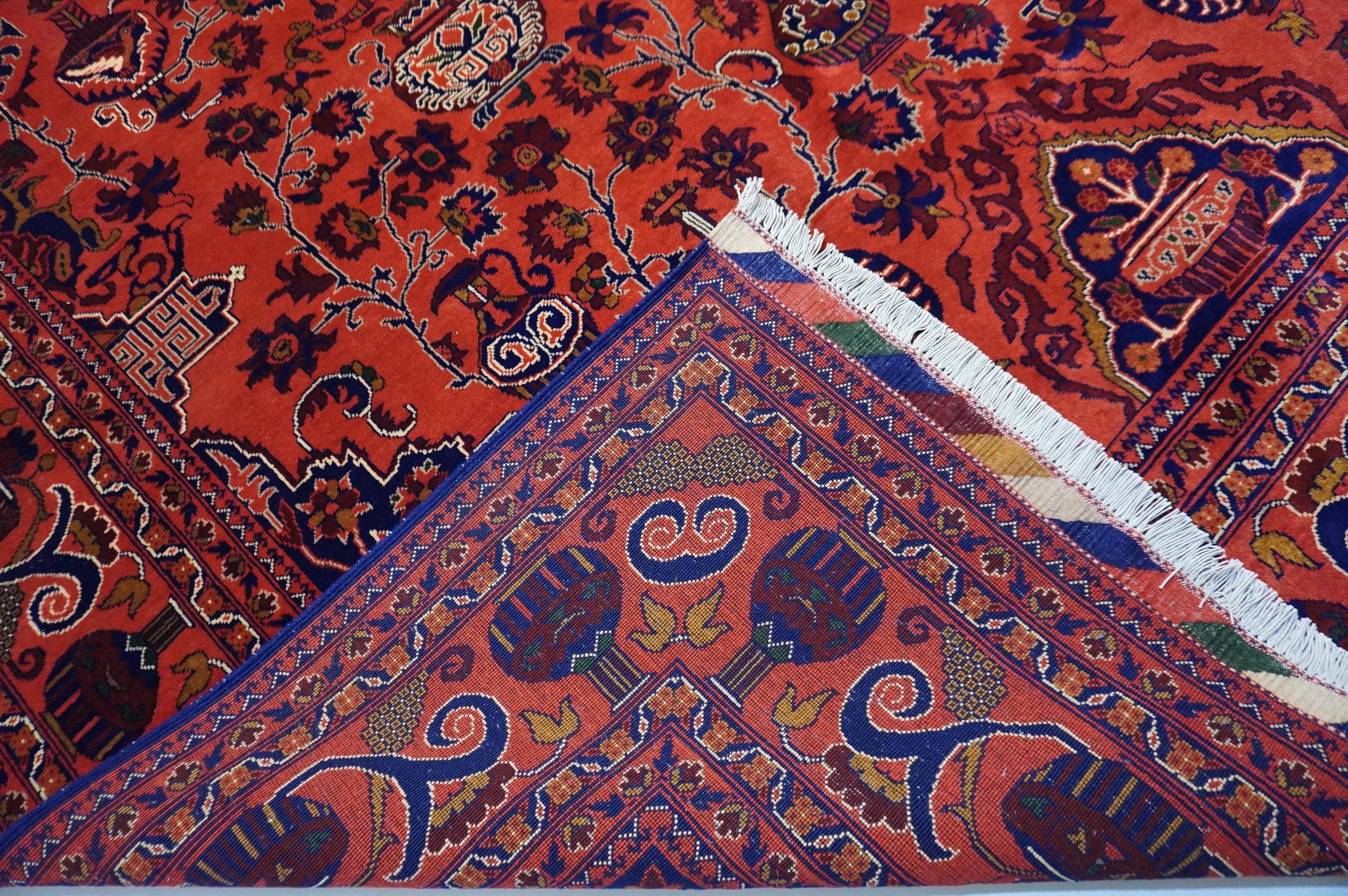 9 x 13フィートの見事なアフガンラグ/トルクメンゼルカーキデザイン