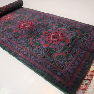 Green 2x5 Afghan Bukhara Rug 50x155 cm Stunning Khal Muhammadi Runner Rug/ Oriental Turkmen Rug/ Hallway Runner/ Office/ Kitchen Runner