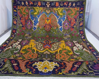 9x10 Green Serapi rug/ Afghan Fine Quality Wool Area Rug/ Handmade Rug/ Oriental Rug/ Natural dyes Rug Bedroom Rug Dining Table Rug 8'6x9'7"