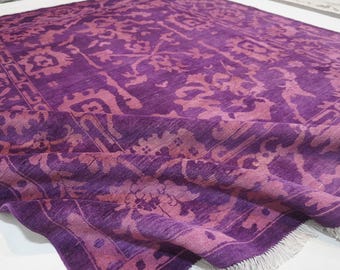 9x10 Rich Purple Overdyed Rug/ Afghan Handmade Wool rug/ Turkish Caucasian design Tribal Soft Pile Vintage Area Rug Living Room Rug 8'7x9'9"