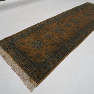 2&#39;6x8&#39;4&quot; Runner Rug/ Afghan Vintage Bukhara rug/ Hand Knotted Wool Oriental Terracotta Rug/ Turkmen Tribal Rug Hallway runner Kitchen Runner