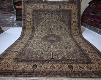 6x9 Antique Caucasian rug/ Afghan Handmade Wool rug/ Turkmen Tribal Rug Vintage No Pile Distressed Faded Rug/ Bedroom/ Oriental Rug 6'2x9'2"